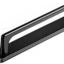 Goo-Ki 2 Packed Matt Black Cabinet Pulls with Long Backplate-5''(128MM) Hole Centers Drawer Pulls for Kitchen