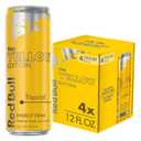 Red Bull Energy Drink, Tropical, Yellow Edition | contains caffeine, taurine, B-vitamins, sugar, and water, 12 fl oz, pack of 4 cans (EXP 11/13/26)