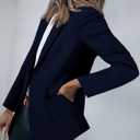 Cicy Bell Womens Casual Blazers Open Front Long Sleeve Work Office Suit Jackets Blazer (Blue) Medium