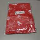 Smiry Plastic Christmas Tablecloth, Snowflake Wipeable Flannel Backed Vinyl Tablecloth, Waterproof Elastic Fitted Table Cover for Christmas Dinner, and New Year Celebration (White & Red, 30x96 Inches)