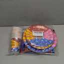 Dog Paw Birthday Party Supplies, 97 PCS Colorful Dog Bones Paw Party Decorations Favors, Includes Dog Bones Tablecloth, Disposable Paper Plates, Forks, Napkins and Paper Cups, Serves 16 Guests