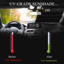 Yourkar Car Retractable Windshield Sun Shade, 27.6"60" Large Sunshade Protector Blocks 99% UV Rays, Auto Retractable Front Windshield Sunshade for Trucks, SUVs, Car Accessories