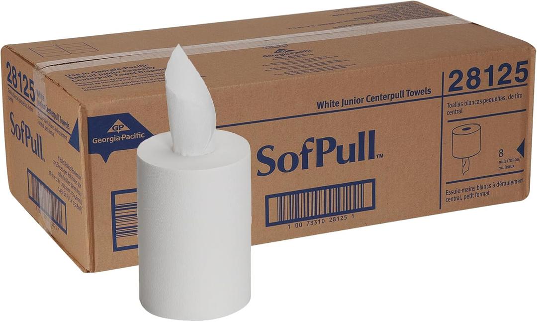 SofPull Junior Centerpull Premium Paper Towel by GP PRO, Georgia-Pacific , White, 28125, 8 Rolls Per Case (275 Count (Pack of 8))