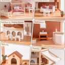 ROBUD Doll House - Wooden Bohemian Dollhouse with Realistic Design, Includes 37 Pieces of Furniture & Accessories for Kids Ages 3+, One Size