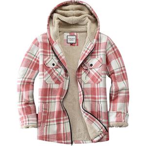 Women's Full Zip Fleece Flannel Jacket Plaid Sherpa Lined Jacket for Women XX-Large