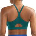 RUNNING GIRL Sports Bra for Women,Y Back Molded Cup Medium Impact Sports Bras with Sewn in Pads (Green, XXL)