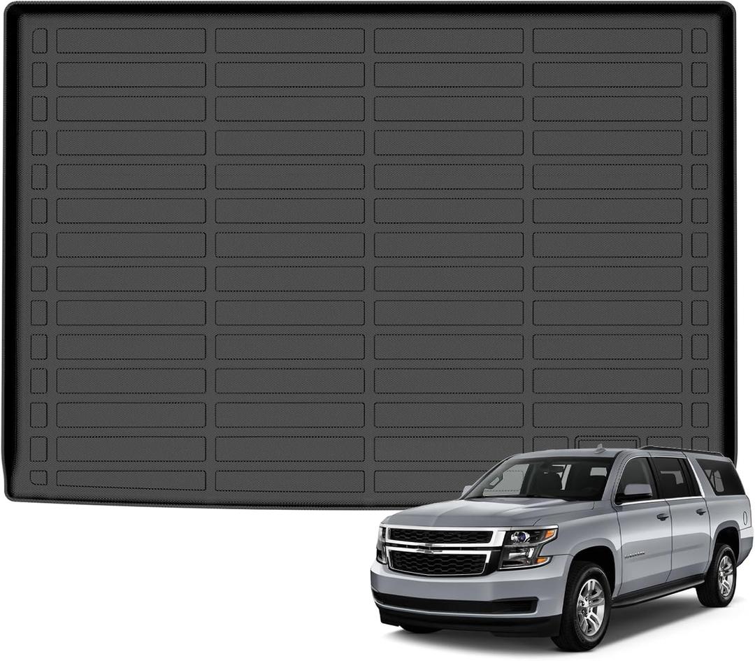 Jenofa-Cargo Mats for 2015-2020 Chevy Suburban & GMC Yukon XL & Cadillac Escalade ESV Cargo Liner All Weather Trunk Mats Custom Fit Waterproof Durable Trunk Liners Accessories Black
