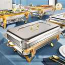 9Qt 4 Pack [Multiple Food Pans Combo] Chafing Dishes for Buffet | High Grade [Durable and Hard] Chafing Dish for Parties, Events & Weddings, Indoors & Outdoors