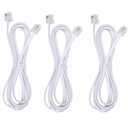 Telephone landline Extension Cord Cable Cord with Standard RJ-11 6P4C Plug (3Ft-3Pack, White)