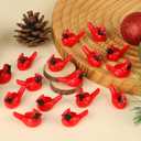 5 x 40 Pcs Mini Resin Cardinal Birds, Tiny Red Bird Animals Figurines Christmas Ornaments for Crafts Miniature Fairy Garden Micro Landscape Xmas Gifts Parties Christmas Decorations Home Decor