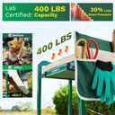 Saker Garden Kneeler and Seat Foldable Gardening Stool with Extendable Legs & Thickened Pad, Tool, Heavy Duty 400lbs Support for Elderly, Gardening, Outdoor Use