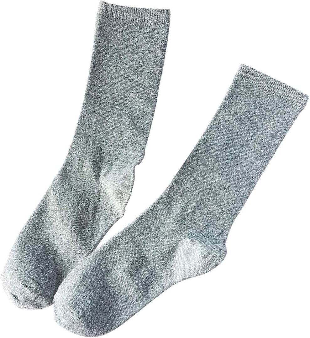 2 Pairs Women's Novelty Glitter Ankle Socks Casual Ladies Bright Retro Sox Piles Sock