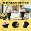 NicBex 24" Tall Urn Planters for Outdoor Plants Set of 2 - Black Petal, 23.62"H x 15.75"W x 19.69"D