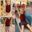 Girls Ribbed Tank Tops Kids Summer Crew Neck Slim Fit Sleeveless Tops Casual Basic Undershirts Vest for 5-14 Years