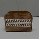Napkin Holder Mango Wood Upright Paper Napkin Storage Rustic Farmhouse Wood Napkin Holder Vintage Home decor (5.5"x 2.5"x 4")