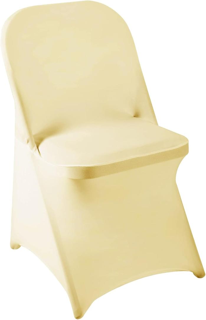 Howhic Folding Chair Covers - 36pcs, Universal Spandex Fitted Covers for Parties, Weddings, Banquets & Conferences (Champagne)