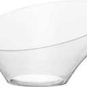 Clear Angled Angled Serving Bowls - Disposable Plastic Bowls, Bulk Case of 50 - Catering, Parties, Restaurant & Food Service