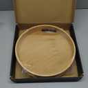 Lazy Susan Organizer Homerays 12 Inch Non-Skid Bamboo Lazy Susan for Kitchen Rotating Spice Rack with Handles, Wood Turntable for Kitchen Cabinet,Countertop (Bamboo, Medium)