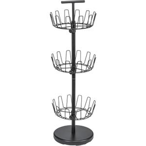 Household Essentials 3-Tier Shoe Storage Tree, Matte Black
