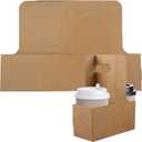 2 Cup Drink Carrier With Handle, 20 Pack Kraft Paperboard Handled Drink Carriers for Hot or Cold Drinks, Disposable Cup Holder Paper Cup Holder for Restaurants Food Delivery, Takeout