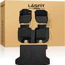 LASFIT Floor Mats & Cargo Mat for Honda HRV 2016-2022 (AWD Model), All Weather TPE Custom Fit HR-V Floor Liner Accessories, 1st & 2nd Row & Trunk Mat Full Set, Black (Not for FWD)