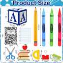 14 Pcs Giant School Theme Party Decorations ABC Alphabet Party Favor Box Large Inflatable Pencil Crayon for Celebration Back to School Birthday Decoration