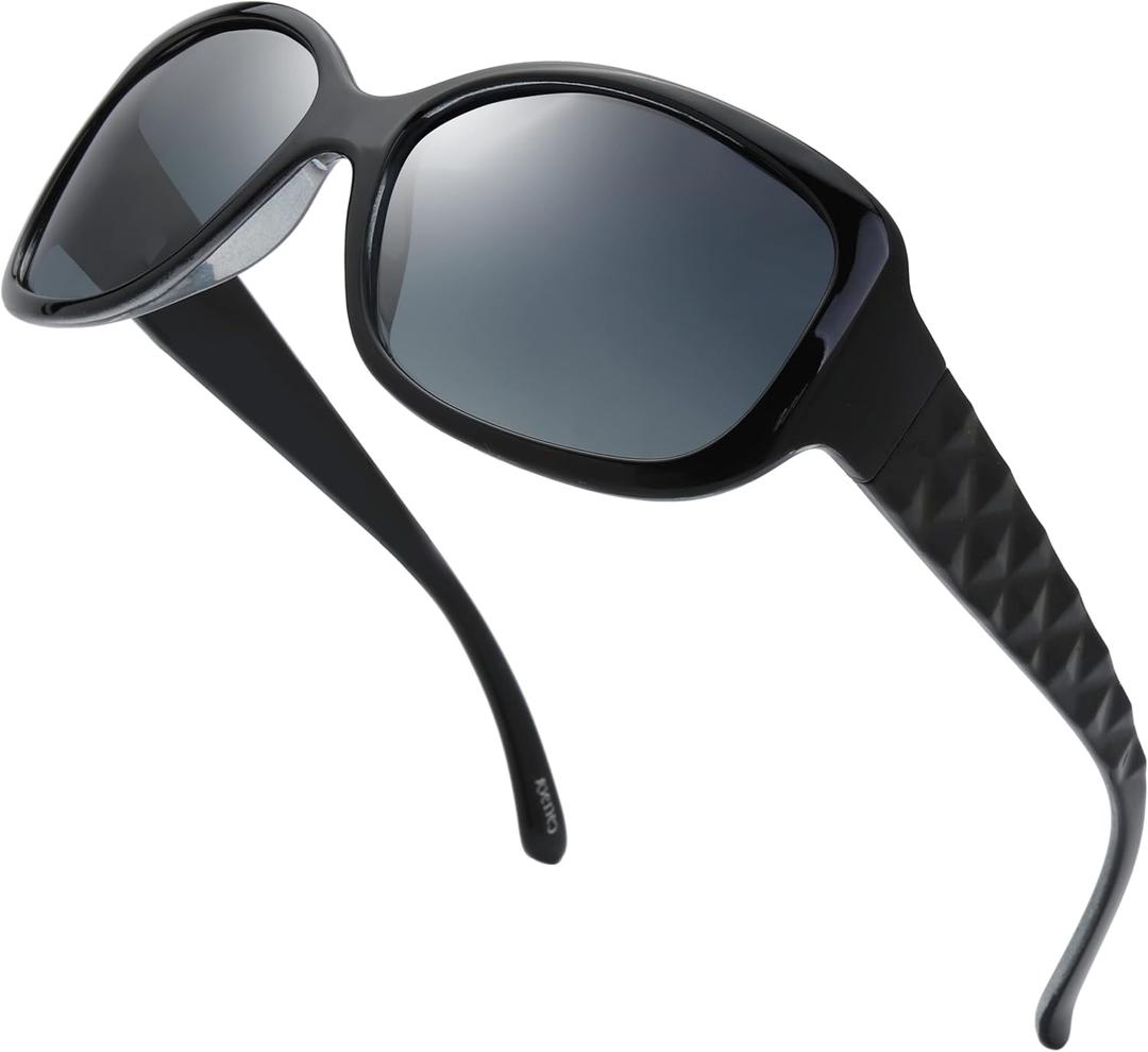 The Fresh Polarized Vintage Classic Square Trendy Sunglasses - Exquisite Packaging (Black)