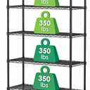 Wire Shelving with Wheels Metal Garage Storage Shelves Rack Unit NSF 5 Tier Heavy Duty Steel Utility Rolling Shelve Adjustable Industrial Sturdy Shelving for Kitchen Garage Pantry Bathroom Laundry