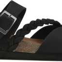 WHITE MOUNTAIN Shoes Hazy Footbed Sandal, Black/Nubuck, 9 M
