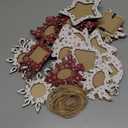 24 Pieces Christmas Picture Ornaments - Wood Snowflake Photo Frames for Tree Decoration, Small Hanging Frames for Xmas Holiday Party Supplies and Gifts