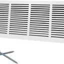 24"W x 8"H [Duct Opening Size] Steel Return Air Grille, Air Return Vent Cover for Ceiling and Sidewall - HVAC Air Vent Covers - [Outer Dimensions: 25.75"W x 9.75"H]