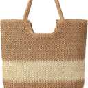 Straw Beach Bags for Women - Summer Woven Tote Bag Shoulder Handbags, Large Beach Bag for Women for Holiday
