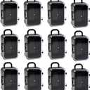 AUEAR, 12 Pack Mini Suitcase Boxes Plastic Candy Small Reception Gift Travel Case for Wedding Party Decoration (Black) 3.54" x 2" x 1.58"