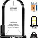 Kryptonite Keeper Bike U-Lock Standard with Braided Steel Cable, Heavy Duty Anti-Theft Bicycle U Lock, 12mm Shackle and 10mm x4ft Length Security Cable with Mounting Bracket and Keys