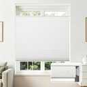 Joydeco No Tools No Drill Blinds for Indoor Windows, Cordless Window Blinds Cellular Shades Top Down Bottom Up Blackout Honeycomb Blinds Thermal Insulated Noise Reduction (White, 77" W x 96" H)