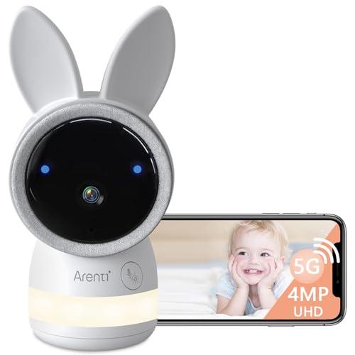 ARENTI Baby Camera, Indoor Security Camera for Pet/Dog with Phone App, 4MP 2.4G/5G WiFi Wired in Home, 360°Pan/Tilt Motion Tracking, Temp/Humidity Sensor, Cry Detection, Lullabies, Night Light (A4)