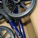 Medline Rollator Walker with Seat, Steel Rolling Walker with 6-inch Wheels Supports up to 350 lbs, Medical Walker, Blue