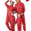 PATPAT Matching Family Christmas Onesie Pajamas  Holiday Hooded Jumpsuit Sleepwear PJs Couples Xmas Loungewear with Socks (Red, XL)