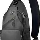 Sling Bag Crossbody Bag Cross Body Backpack Travel Hiking Daypack (Black)