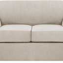 H.VERSAILTEX 3 Piece Stretch Sofa Covers for 2 Cushion Loveseat Couch Covers for Living Room Furniture Cover (Base Cover Plus 2 Seat Cushion Covers) Thicker Jacquard Fabric(Medium, Island Fossi)