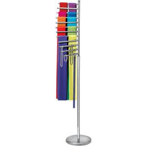 LYNK Floor Standing Pivoting Scarf, Belt, Jewelry Holder - Accessory Organizer Rack - Platinum