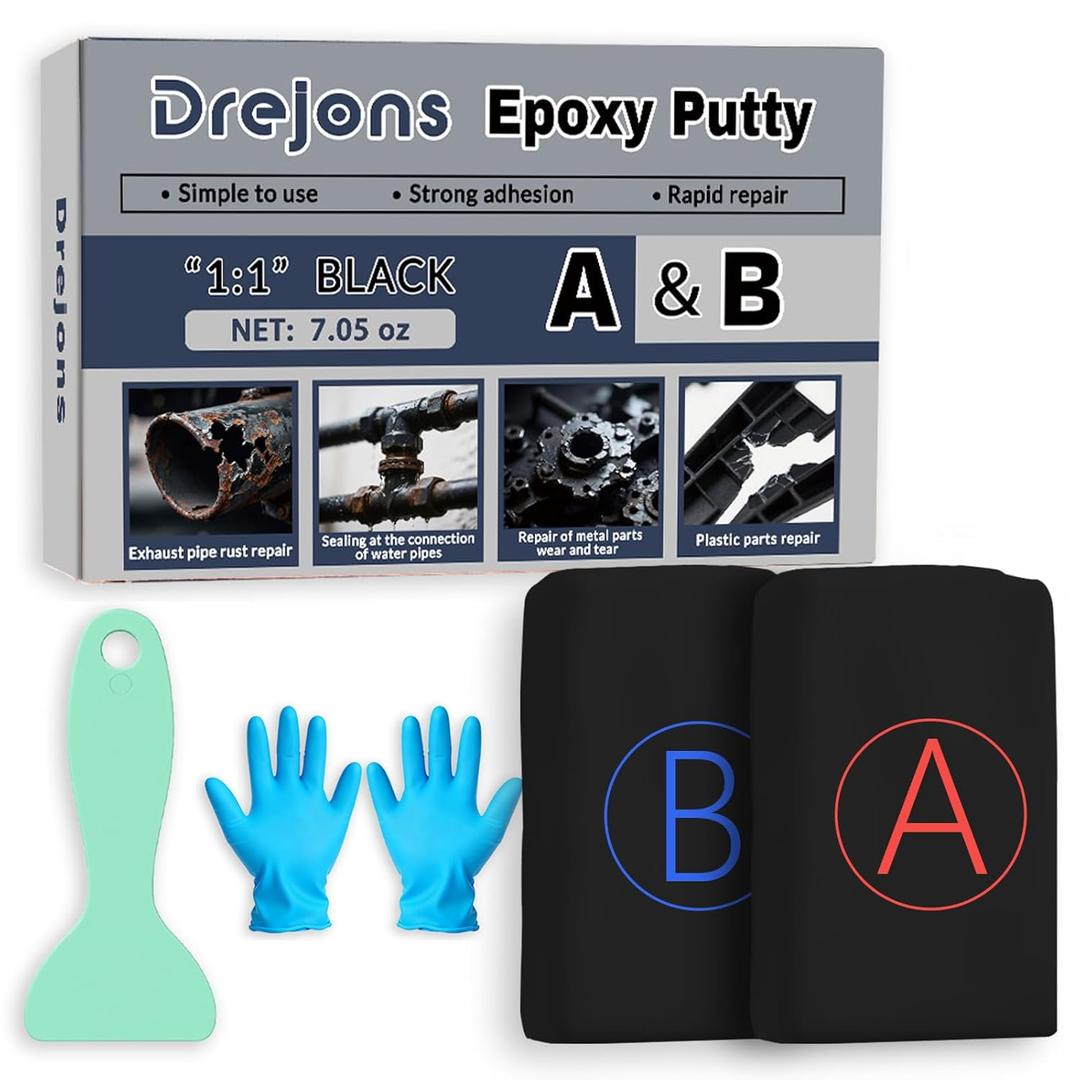 Putty Sculpt Clay Modeling Compound for Sculpting, Modeling, Building, Repairing, Self-Hardening Easily Repairs Metal, Wood, Tile, Ceramics Concrete Black 200g