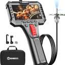 Dual Lens Two-Way Articulating Borescope Camera with Light, 0.25in Slim Probe, Industrial Endoscope Inspection Camera with Light, 5.3FT Flexible Snake Scope for Automotive, HVAC and Aircraft Mechanics