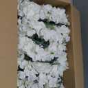 DIYDOFUN Artificial Flower Candle Rings  6 Inch Inner Rose Floral Wreaths with Butterflies for Wedding Bridal Event Table Centerpieces Backdrop Decorations (White, 6 X Candle Rings)