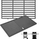 QuliMetal 7637 17.5 Inch Cast Iron Griddle Grates Replacement Part for Weber Spirit E210 E220 S210 S220 with Front Control, Upgraded Reversible Griddle Plate for Weber Spirit & Spirit II 200 Series