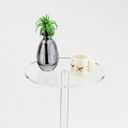 Acrylic Drink End Table, Clear Drink Table for Small Spaces with Anti-Slip Pads, 9.8" Round Modern Side Coffee Table for Living Room/Bedroom/Bathroom/Office/Outdoor/Business (Acrylic, Clear)