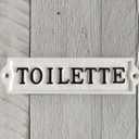 Cast Iron Toilette Sign Wall Decor Plaque - Decorative Restroom Sign for Home, Office, Store or Restaurant