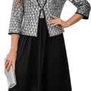 GRACE KARIN 2025 Mother of The Bride Dresses Wedding Guest Party Dress Two Piece Dress (Black, XXL)