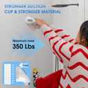 Suction Grab Bar with Safety Indicator for Bathtub Shower Bathroom, Heavy Duty Handrail Removable Reusable for Elderly Disabled and Kids, Anti-Slip Grip, No Drilling Tool Free, Waterproof Grey