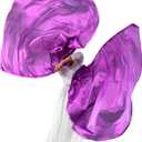 Wuchieal 55" Set of 2 pieces Praise Dance Worship Flags with Flexible Rods Semicircle Worship Angel Wing Flag for Dance Church Metallic Purple